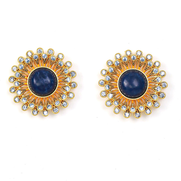 Gemstone Gorgeous Vintage Earrings – Handmade in 18K Gold, Luxurious and Exquisite - 图片 7