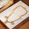 Gorgeous vintage 18K gold-plated pendant necklace, handmade, light luxury wholesale direct sales - 图片 5