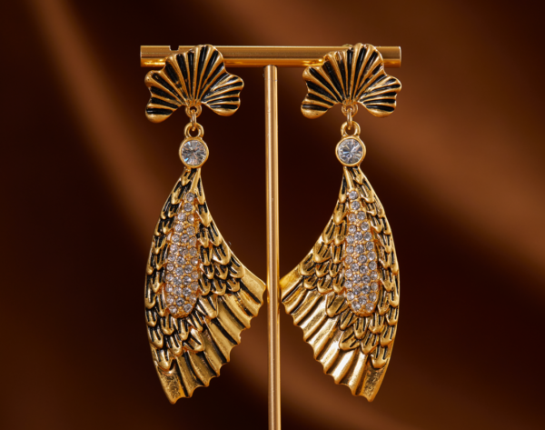 Elegant 18K gold gemstone earrings pendant – suitable for many occasions, exquisite and elegant female earrings - 图片 4