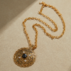 Gorgeous vintage 18K gold-plated pendant necklace, handmade, light luxury wholesale direct sales - 图片 9