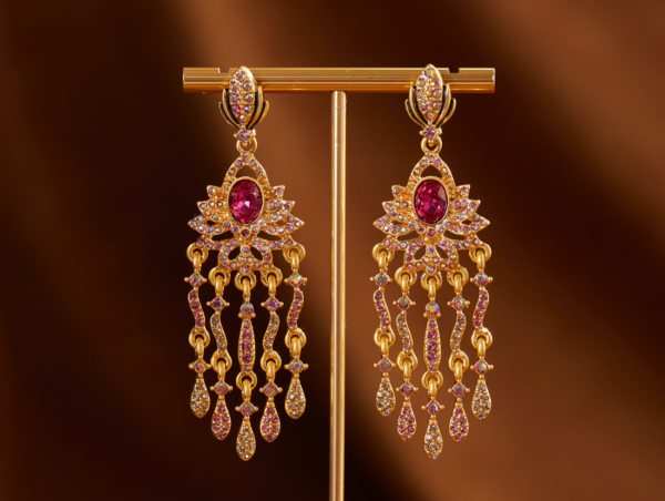 18K Gold Gemstone Earrings and Pendants – Elegant and Gorgeous, a Classic Design for Every Occasion - 图片 2