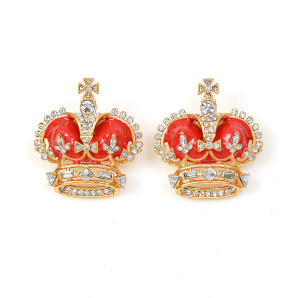 High quality 18K gold gemstone earrings – retro palace style, elegant party and daily design - 图片 6