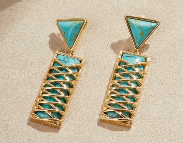 Exquisite and luxurious gemstone earrings, 18K gold-plated design, suitable for any elegant occasion - 图片 12