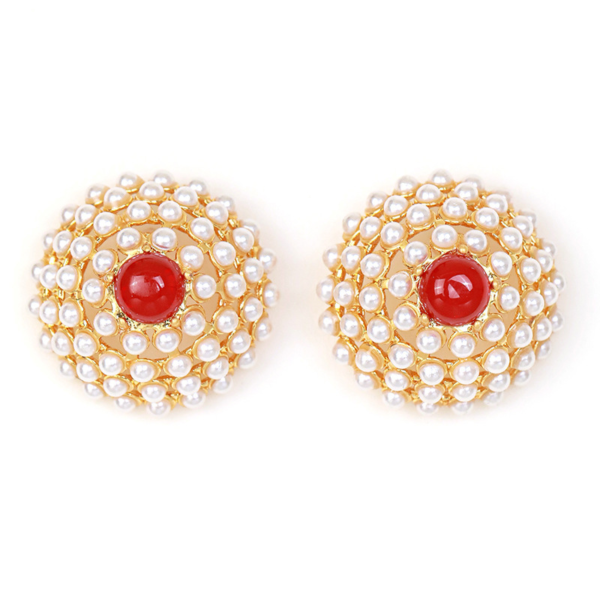 High quality 18K gold gemstone earrings – retro palace style, elegant party and daily design - 图片 15