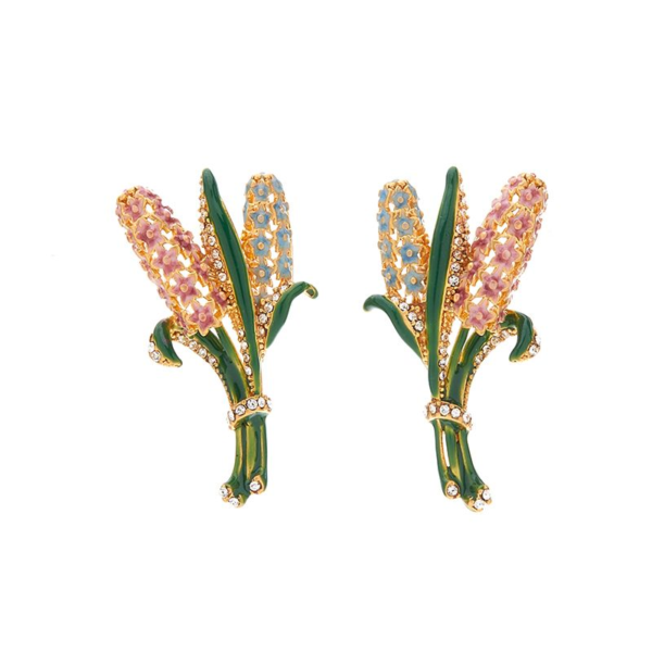 18K gold gemstone earrings – retro palace style design, elegant and high quality, suitable for party and daily wear - 图片 6