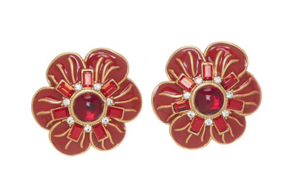 18K gold gemstone earrings – retro palace style design, elegant and high quality, suitable for party and daily wear - 图片 17