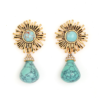 High-quality 18K gold earrings and pendants – retro palace-style gemstone design, elegant and suitable for parties and daily wear - 图片 4