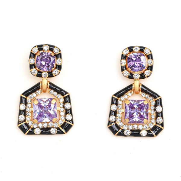 High-quality 18K gold earrings and pendants – retro palace-style gemstone design, elegant and suitable for parties and daily wear - 图片 6