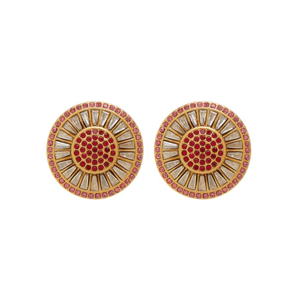 High-quality 18K gold earrings and pendants – retro palace-style gemstone design, elegant and suitable for parties and daily wear - 图片 10