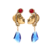 High-quality 18K gold earrings and pendants – retro palace-style gemstone design, elegant and suitable for parties and daily wear - 图片 11