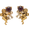 High-quality 18K gold earrings and pendants – retro palace-style gemstone design, elegant and suitable for parties and daily wear - 图片 14