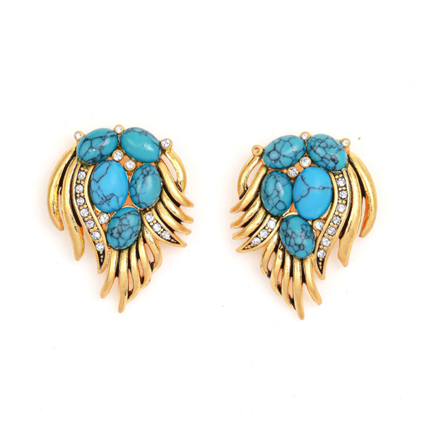 High-quality 18K gold earrings and pendants – retro palace-style gemstone design, elegant and suitable for parties and daily wear - 图片 12