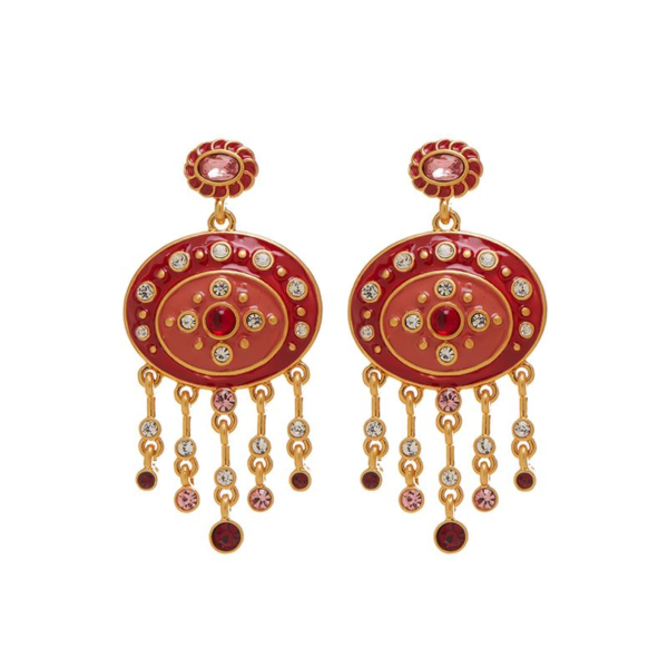 High-quality 18K gold earrings and pendants – retro palace-style gemstone design, elegant and suitable for parties and daily wear - 图片 15