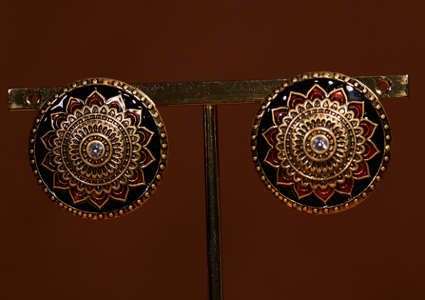 Handmade 18K Gold Vintage Earrings – Premium Imitation Gemstones, Exquisite Craftsmanship, Elegant and Fashionable - 图片 14