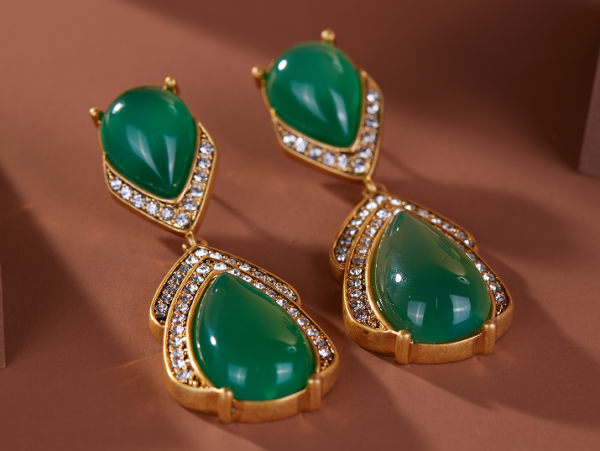 Exquisite vintage earrings, 18K gold niche design, full of personality and elegance - 图片 2