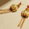 Fashionable retro gemstone earrings, made of 18K gold luxury - 图片 17
