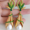 Fashionable retro gemstone earrings, made of 18K gold luxury - 图片 15