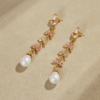 Fashionable retro gemstone earrings, made of 18K gold luxury - 图片 13