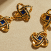 Fashionable retro gemstone earrings, made of 18K gold luxury - 图片 12