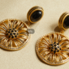 Fashionable retro gemstone earrings, made of 18K gold luxury - 图片 9