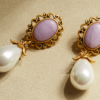 Fashionable retro gemstone earrings, made of 18K gold luxury - 图片 8