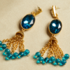 Fashionable retro gemstone earrings, made of 18K gold luxury - 图片 6
