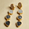 Fashionable retro gemstone earrings, made of 18K gold luxury - 图片 4