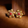 Heavy craftsmanship vintage style 18K gold earrings Handmade elegant female jewelry - 图片 2