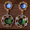 Heavy craftsmanship vintage style 18K gold earrings Handmade elegant female jewelry - 图片 10
