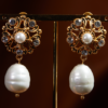 Heavy craftsmanship vintage style 18K gold earrings Handmade elegant female jewelry - 图片 6