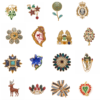 High-end retro modern copper plated 18K gold brooch, enamel and semi-precious stones are perfectly combined, suitable for a variety of occasions