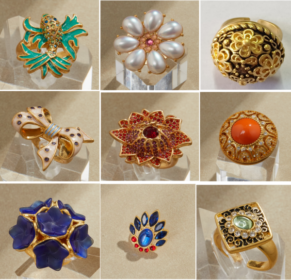 Light luxury style 18K gold-plated ring, retro and gorgeous, exquisite craftsmanship shows elegance