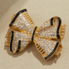Exquisite handmade copper plated 18K gold brooch, embellished with enamel and semi-precious stones, suitable for daily use, dinners and parties - 图片 2