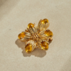Exquisite handmade copper plated 18K gold brooch, embellished with enamel and semi-precious stones, suitable for daily use, dinners and parties - 图片 7