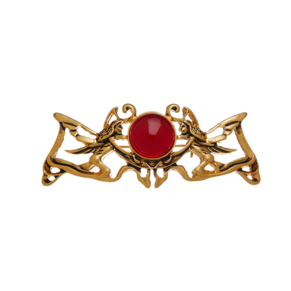 High-grade copper-plated 18K gold handmade brooch, decorated with enamel and semi-precious stones, perfect for banquets and daily life - 图片 5
