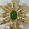 18K gold-plated copper semi-precious stone enamel brooch, exquisite retro modern design, suitable for parties and daily wear - 图片 8