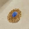 Copper plated 18K gold enamel semi-handmade brooch, gorgeous retro modern simple design, suitable for many occasions - 图片 7