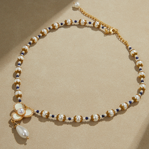 Exquisite handmade 18K gold-plated vintage necklace pendant, light luxury factory direct sales - 图片 4