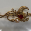 18K gold-plated copper semi-precious stone enamel brooch, exquisite retro modern design, suitable for parties and daily wear - 图片 16