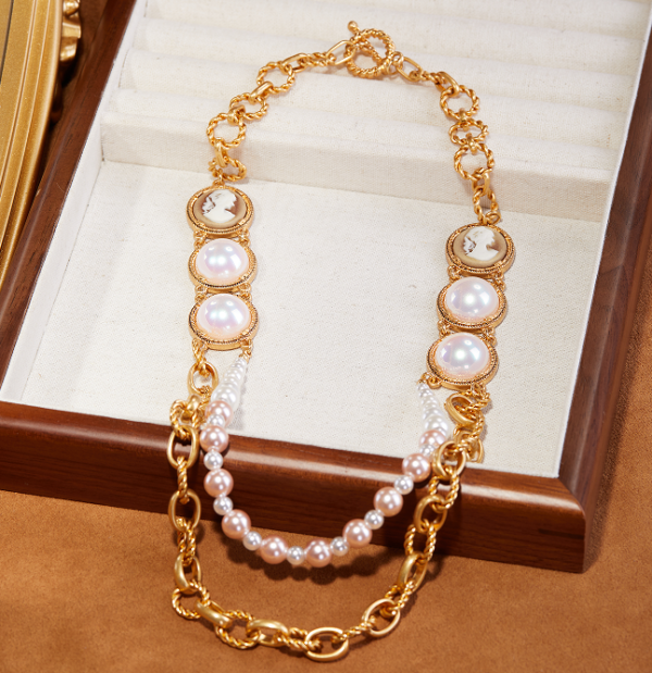 Exquisite handmade 18K gold-plated vintage necklace pendant, light luxury factory direct sales - 图片 10