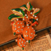 18K gold-plated copper semi-precious stone enamel brooch, exquisite retro modern design, suitable for parties and daily wear - 图片 13