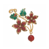 High-end retro modern copper plated 18K gold brooch, enamel and semi-precious stones are perfectly combined, suitable for a variety of occasions - 图片 6