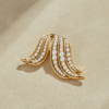 Copper plated 18K gold enamel semi-handmade brooch, gorgeous retro modern simple design, suitable for many occasions - 图片 10