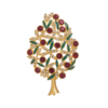 High-end retro modern copper plated 18K gold brooch, enamel and semi-precious stones are perfectly combined, suitable for a variety of occasions - 图片 17