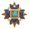 High-end retro modern copper plated 18K gold brooch, enamel and semi-precious stones are perfectly combined, suitable for a variety of occasions - 图片 3