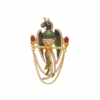 High-end retro modern copper plated 18K gold brooch, enamel and semi-precious stones are perfectly combined, suitable for a variety of occasions - 图片 12