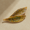 Copper plated 18K gold enamel semi-handmade brooch, gorgeous retro modern simple design, suitable for many occasions - 图片 12
