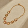 Elegant 18K gold-plated necklace pendant, retro luxury artificial gemstone design, suitable for daily wear and special occasions - 图片 8