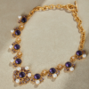 Elegant 18K gold-plated necklace pendant, retro luxury artificial gemstone design, suitable for daily wear and special occasions - 图片 6
