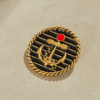 Copper plated 18K gold enamel semi-handmade brooch, gorgeous retro modern simple design, suitable for many occasions - 图片 13